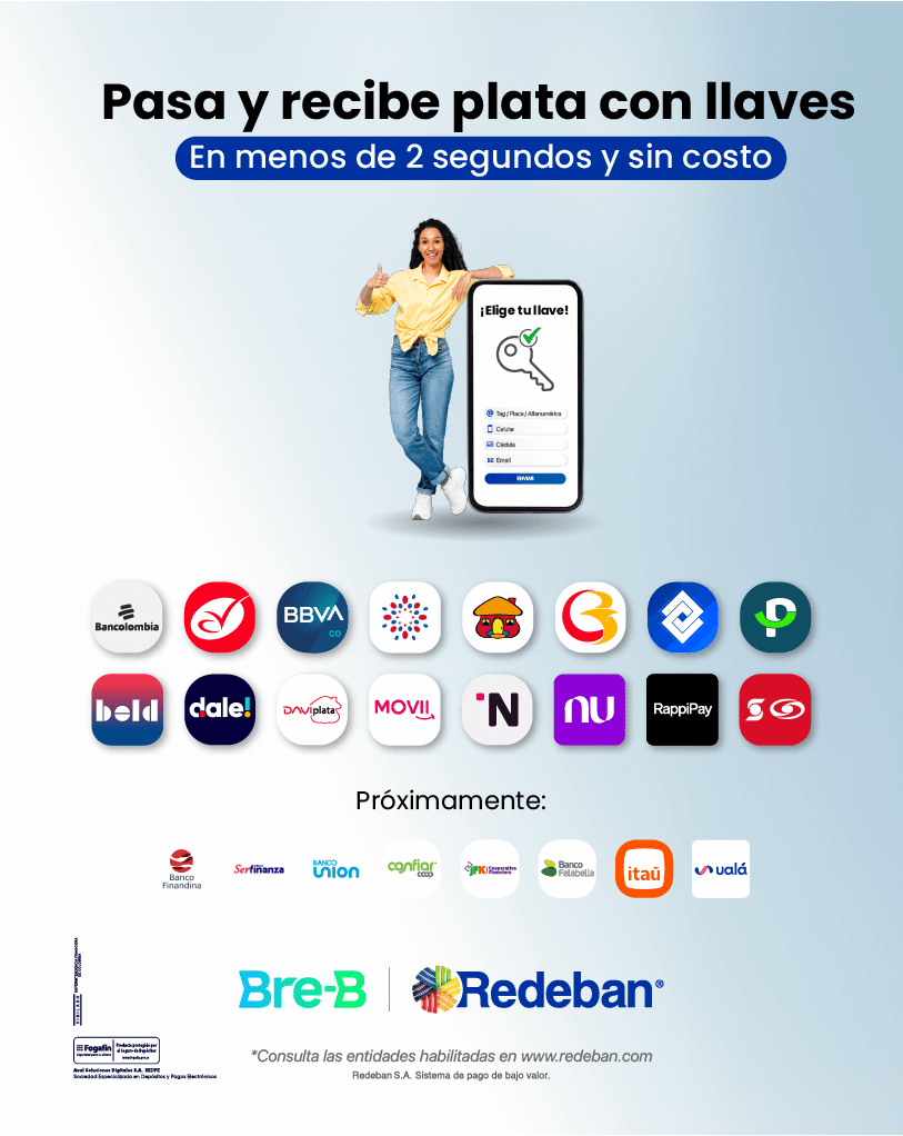 Piloto de transferencias con llaves Redeban