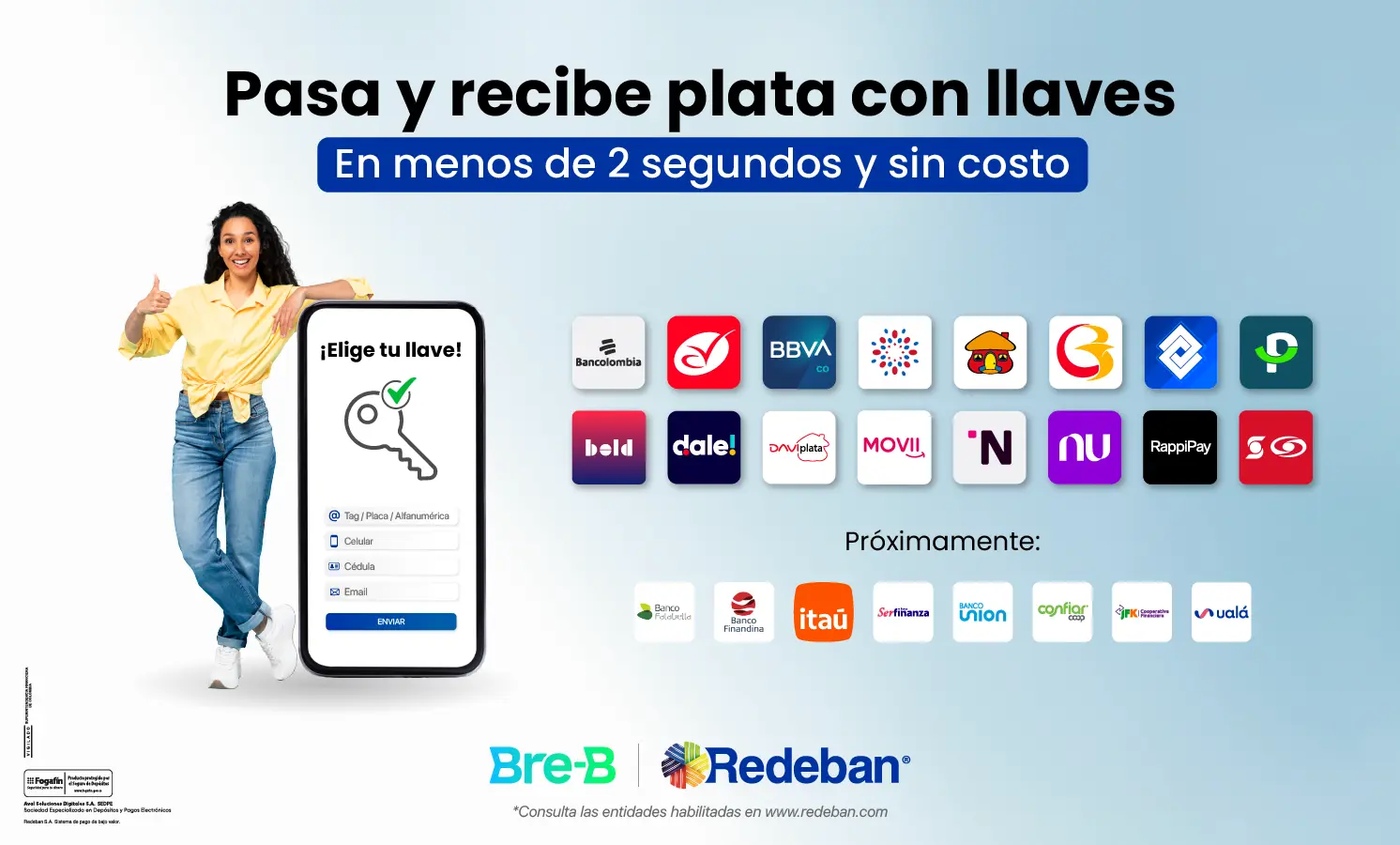 Piloto de transferencias con Llaves Redeban - Próximamente Bre-B
